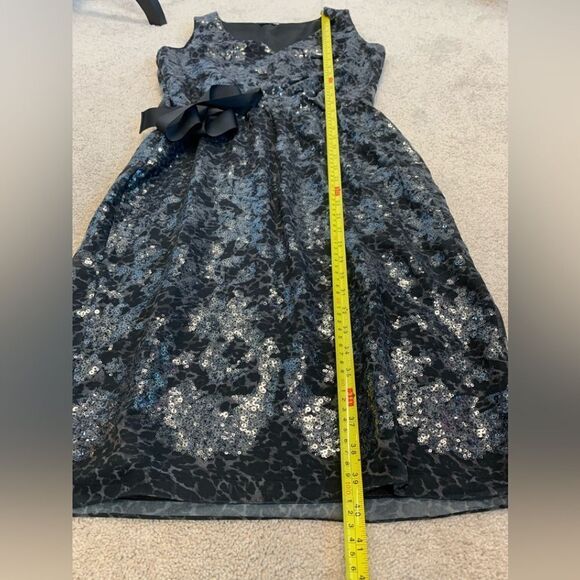 Elie Tahari Brown black sequin leopard print sleeveless cocktail dress Sz 10 - Picture 12 of 13